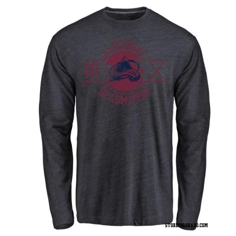 Navy Men's Adam Deadmarsh Colorado Avalanche Insignia Long Sleeve T-Shirt