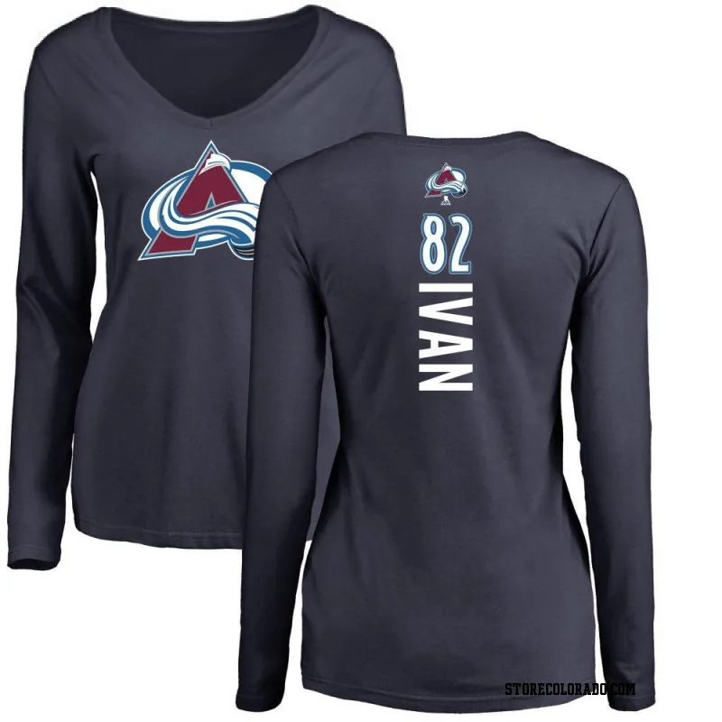 Navy Women's Ivan Ivan Colorado Avalanche Backer Long Sleeve T-Shirt